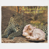 Der Leopard legt sich mit dem KindJesaja 11 hin Fleecedecke (Vorderseite (Horizontal))