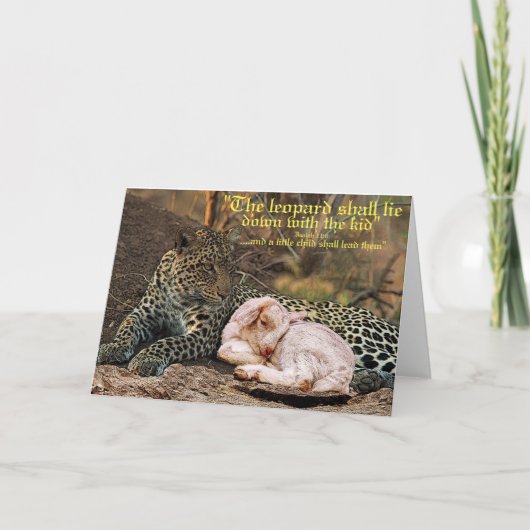 Der Leopard legt sich mit dem Lamm-Isaiah 11 Karte (Vorderseite)