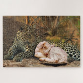 Der Leopard legt sich mit dem Lamm-Isaiah 11 Puzzle (Horizontal)