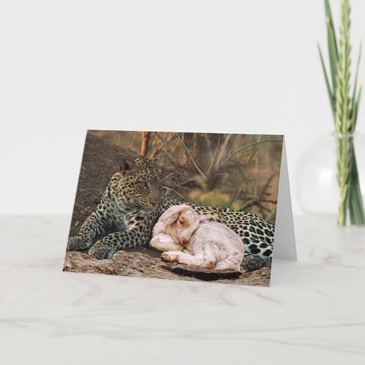 Der Leopard legt sich mit dem LammJesaja 11 hin Karte (Vorderseite)