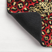 Der leopard Red Black Gold Funky Fun Name Mousepad (Ecke)