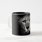 Der Leopard, schwarz-weiß, atemberaubend Zweifarbige Tasse (Vorderseite Links)