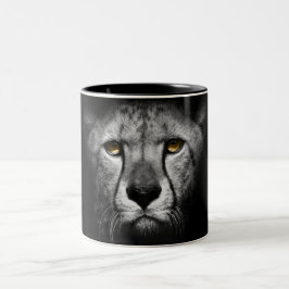 Der Leopard, schwarz-weiß, atemberaubend Zweifarbige Tasse