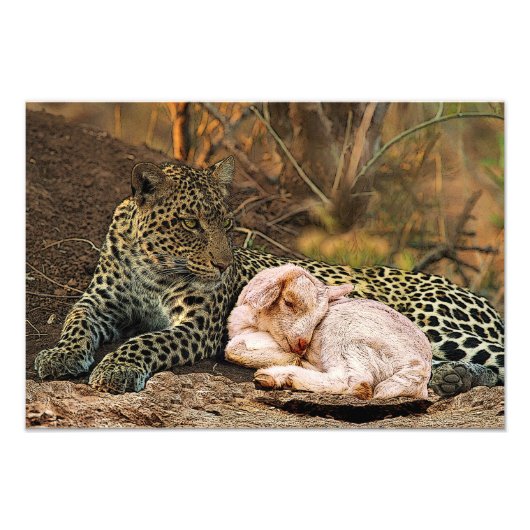 Der Leopard soll sich mit dem Kind Isaiah 11 hinle Fotodruck (Vorne)