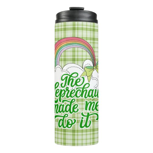 Der Leprechaun hat mich dazu gebracht - der St. Pa Thermosbecher (Vorderseite)