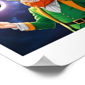 Der Leprechaun-Mond-Aufkleber Poster (Ecke)