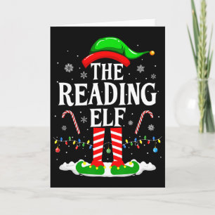 Der lesende Elf Weihnachten Lustiges Buchliebhaber Karte