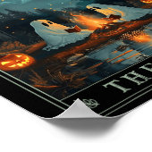 Der Leser bucht Niedliches Spooky Ghost Reading Bo Poster (Ecke)