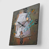 Der Leser des Leprechaun Quadratische Wanduhr (Winkel)