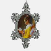 Der Leser durch Jean-Honore Fragonard Schneeflocken Zinn-Ornament (Links)