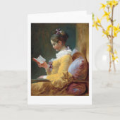 Der Leser, Fragonard Karte (Gelbe Blume)