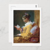 Der Leser, Fragonard Postkarte (Vorne/Hinten)