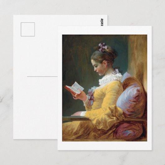 Der Leser, Fragonard Postkarte (Vorne/Hinten)
