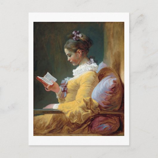 Der Leser, Fragonard Postkarte (Vorderseite)