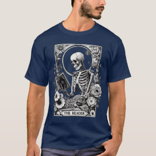 Der Leser Skelett Buchliebhaber Tarot d Lesen Spaß T-Shirt
