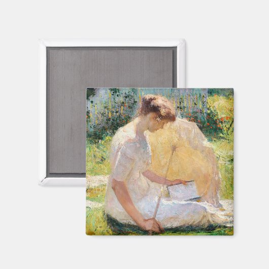 Der Leser von Frank Weston Benson Magnet (Vorderseite/Rückseite)