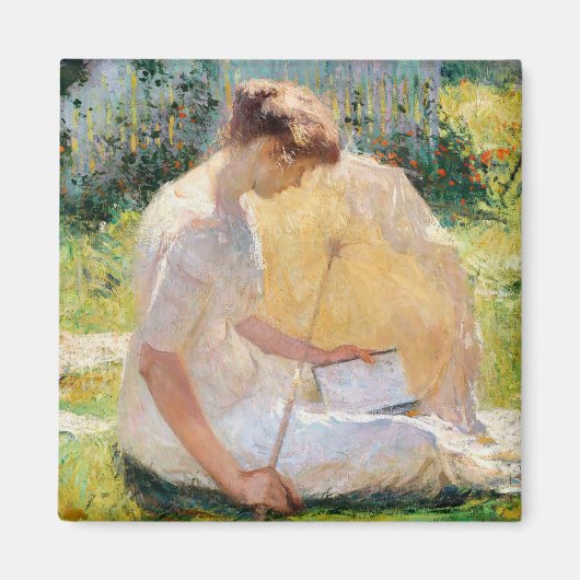 Der Leser von Frank Weston Benson Magnet (Vorne)