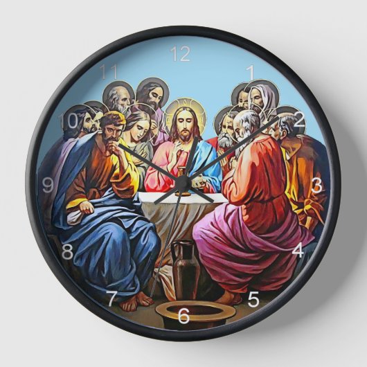 Der letzte AbendJesus und 12 Jünger Mauer Uhr (Vorderseite)