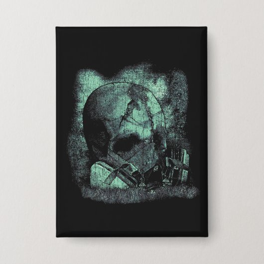 Der letzte Atemzug - Techno-Dystopian Streetwear Button (Vorderseite)