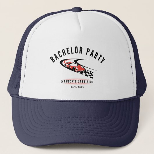 Der letzte Bachelor Party Groom Trucker Hat Truckerkappe (Vorderseite)