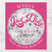 Der letzte Disco-Ball-Junggeselinnen-Abschied von  Weinetikett (Einzelnes Label)