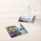 Der letzte Neontropfen Rechteckiger Pappuntersetzer (Vor Ort)