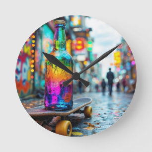Der letzte Neontropfen Runde Wanduhr