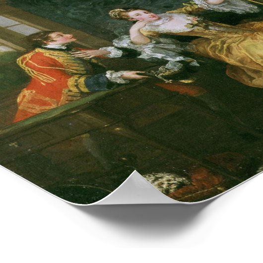 Der letzte Schritt der Dame (Hogarth 1759) Poster (Ecke)