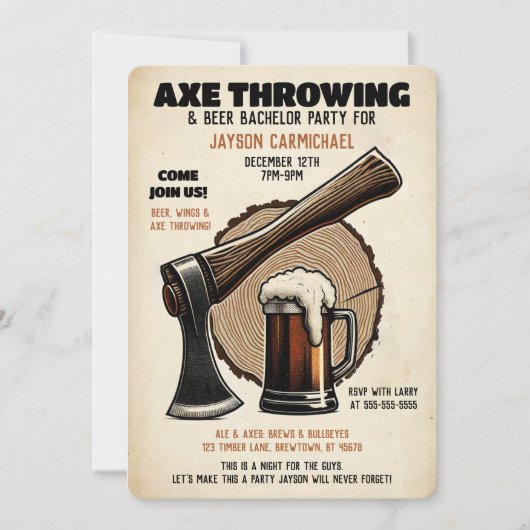 Der letzte Stehbär der Gräuel, der Bachelor-Bash a Einladung (Vorderseite)