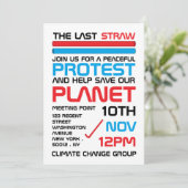 Der letzte Strohhalm, Treffpunkt des Klimawandels Einladung (Stehend Vorderseite)