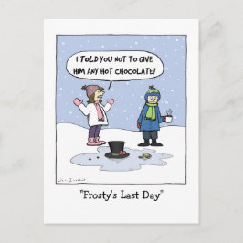 Der letzte Tag des Frosts | Funny Christmas Cartoo Postkarte
