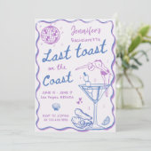 Der letzte Toast am Junggeselinnen-Abschied Einladung (Stehend Vorderseite)