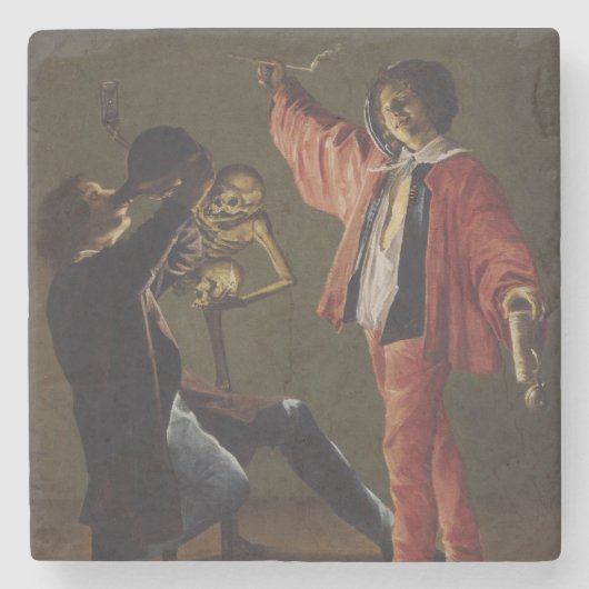 Der letzte Tropfen Bier, bevor das Party endet Steinuntersetzer (Vorderseite)