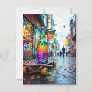 Der letzte Tropfen Neon Postkarte