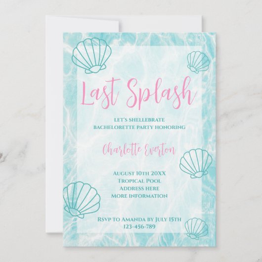Der letzte tropische Junggeselinnen-Abschied von S Einladung (Vorderseite)