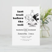 Der letzte Weg vor dem Veil Glamping Bachelorette Einladung (Stehend Vorderseite)