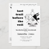 Der letzte Weg vor dem Veil Glamping Bachelorette Einladung (Vorne/Hinten)