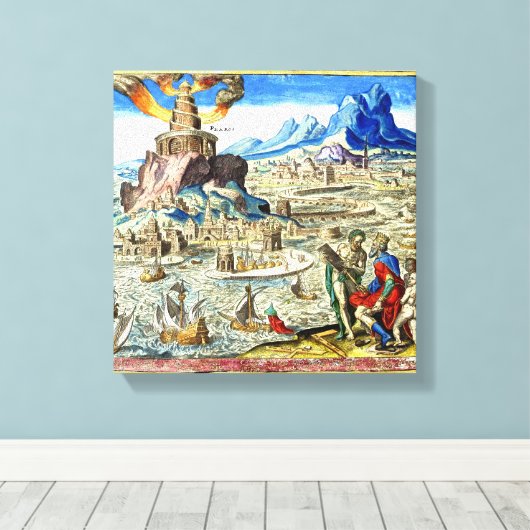 Der Leuchtturm der Stadt Alexandria Leinwanddruck (Insitu (Holzboden))