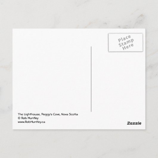 Der Leuchtturm, die Bucht von Peggy, Nova Scotia. Postkarte (Rückseite)