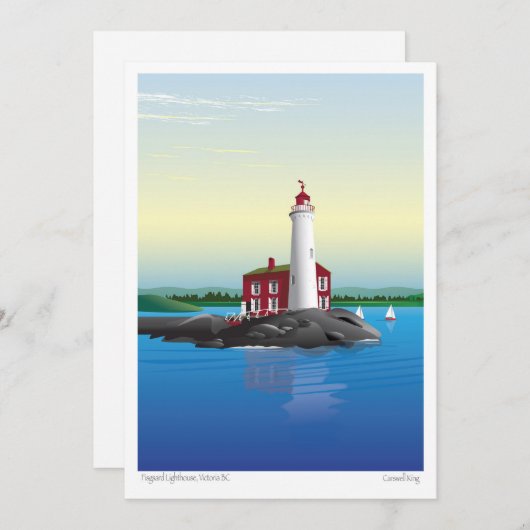 Der Leuchtturm Fisgard Feiertagskarte (Vorne/Hinten)