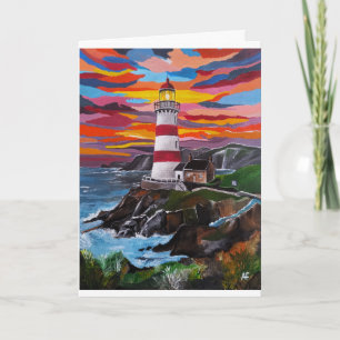 Der Leuchtturm im gemalten Himmel von Alfred Fox Karte