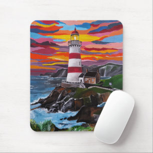 Der Leuchtturm im gemalten Himmel von Alfred Fox Mousepad
