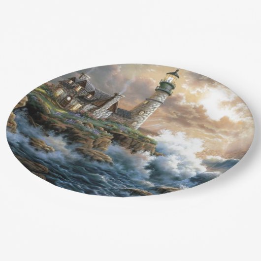 Der Leuchtturm Pappteller (Schrägansicht)