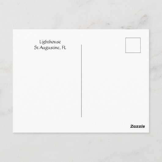 Der Leuchtturm, St. Augustine Postkarte (Rückseite)