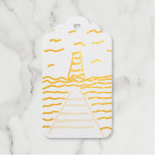 Der Leuchtturm und das Pier Folien-Geschenk-Anhäng Geschenkanhänger