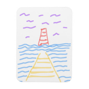 Der Leuchtturm und der Pier Flexible Foto-Magnet Magnet