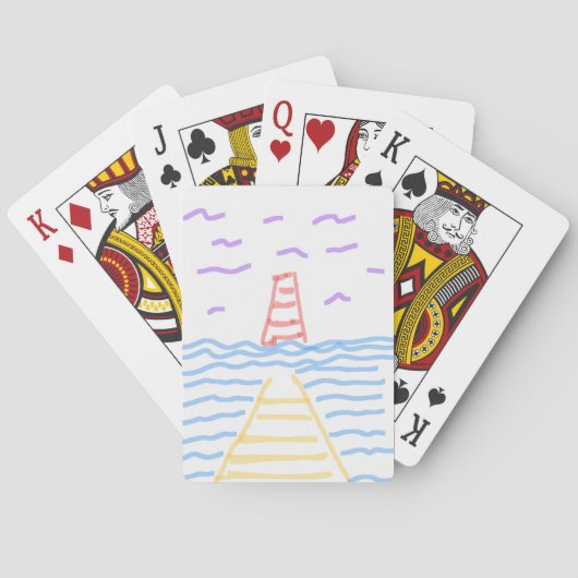 Der Leuchtturm und die Pier Classic Playing Cards Spielkarten (Rückseite)