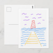 Der Leuchtturm und die Pier Postkarte (Vorne/Hinten)