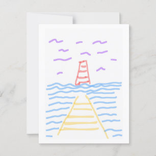 Der Leuchtturm und die Pier Postkarte