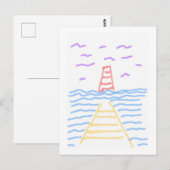 Der Leuchtturm und die Pier Postkarte (Vorne/Hinten)